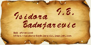 Isidora Badnjarević vizit kartica